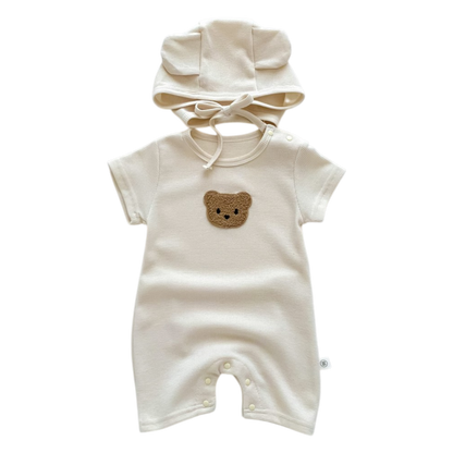 Bear Baby Romper & Hat Set