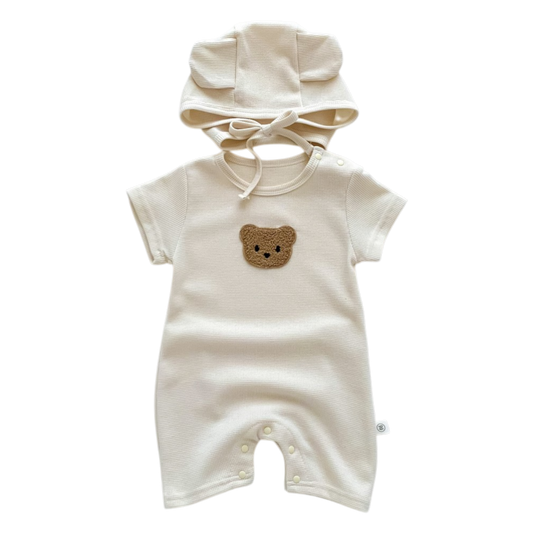 Bear Baby Romper & Hat Set