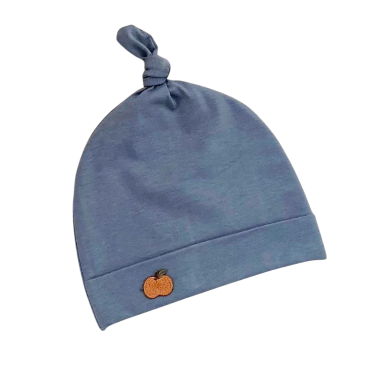 Blue Little Orange Baby Hat on a white background