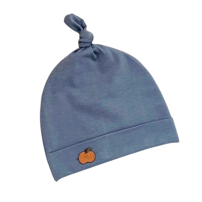Blue Little Orange Baby Hat on a white background