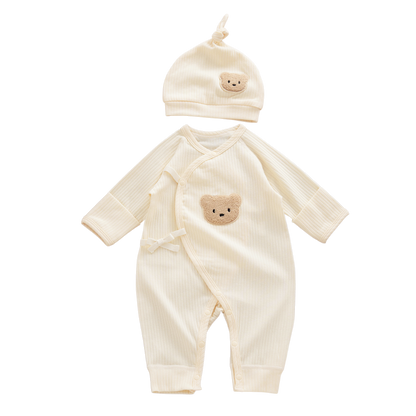Cream Yellow Bear Baby Bodysuit Set product image