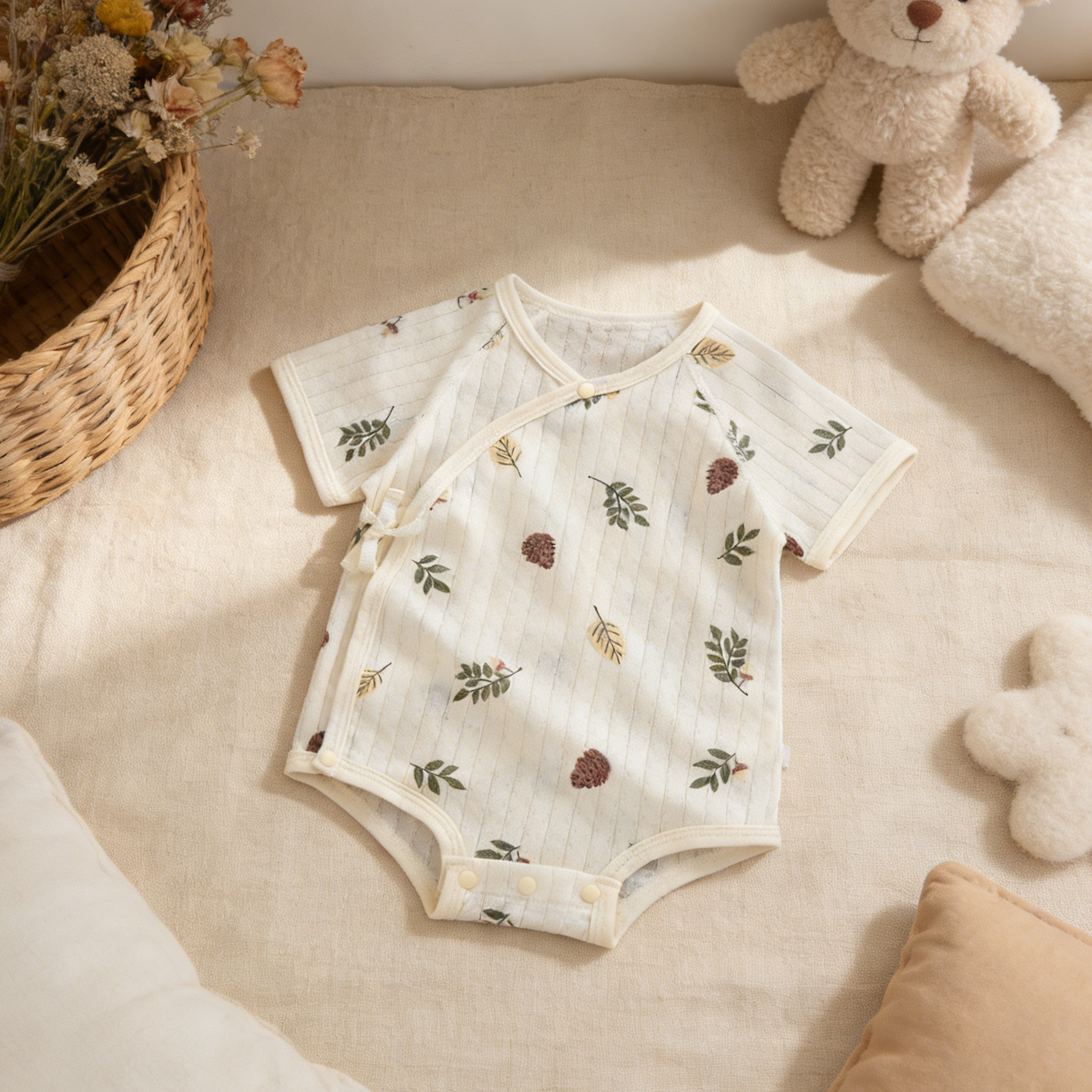 Acorn Short Sleeve Baby Bodysuit