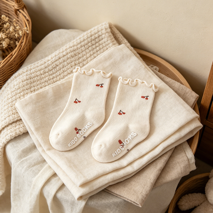 Ruffle Cherry Baby Socks