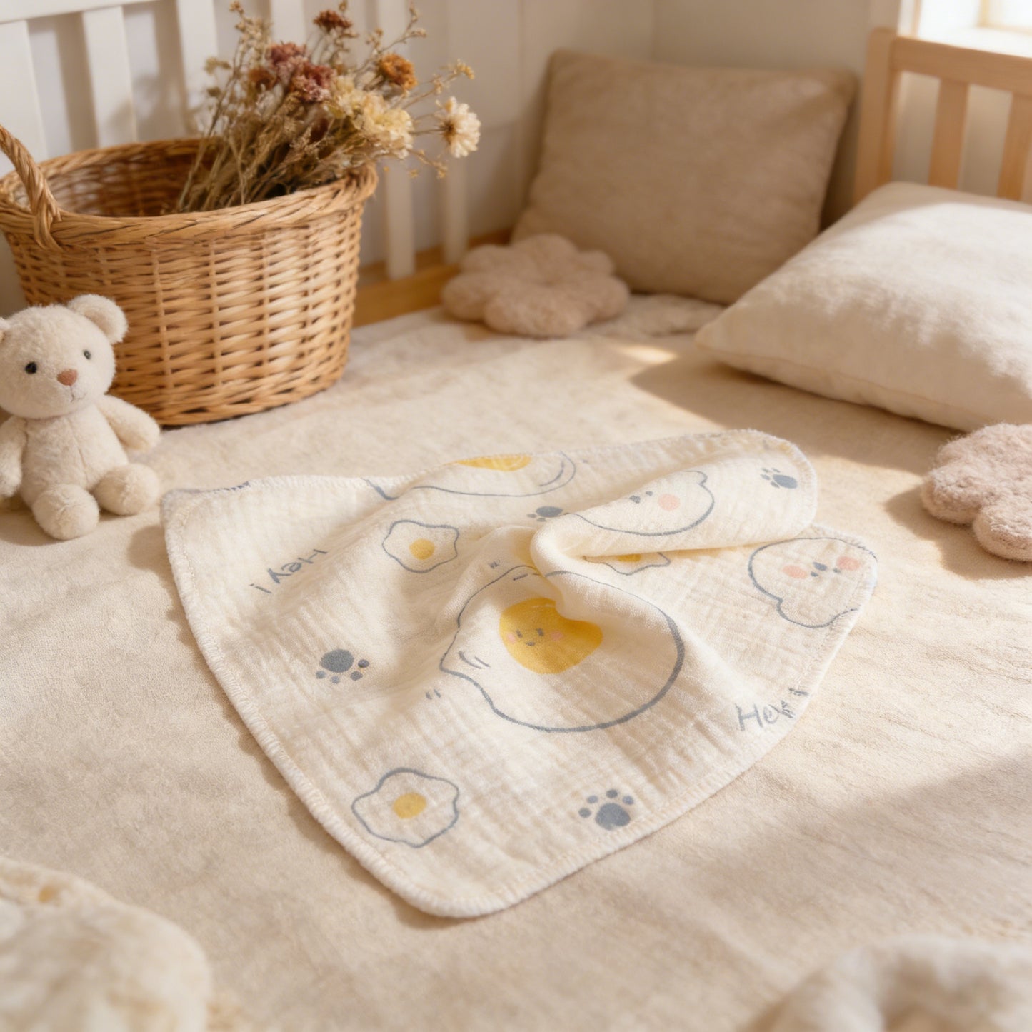 Cute Fried Egg Baby Washcloth