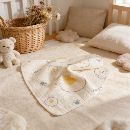 Cute Fried Egg Baby Washcloth