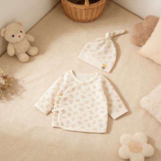 Sunflower Newborn Half-Back Bodysuit Set