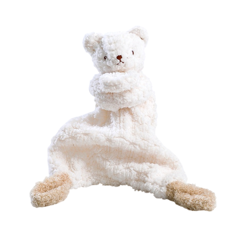 White plush toy cat on a white background