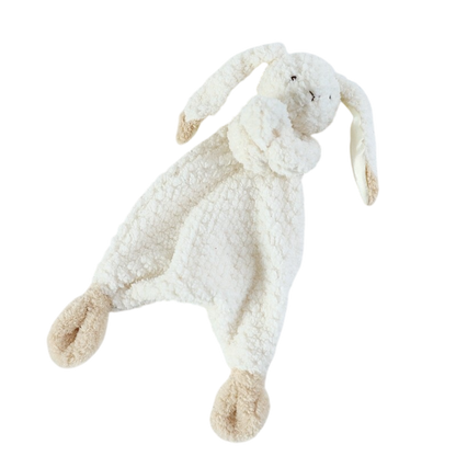 Plush toy rabbit on a white background