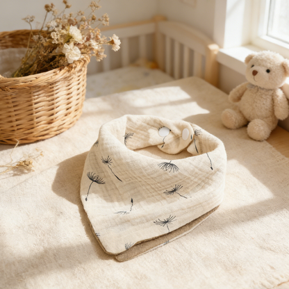 Dandelion & Coffee Reversible Baby Bib
