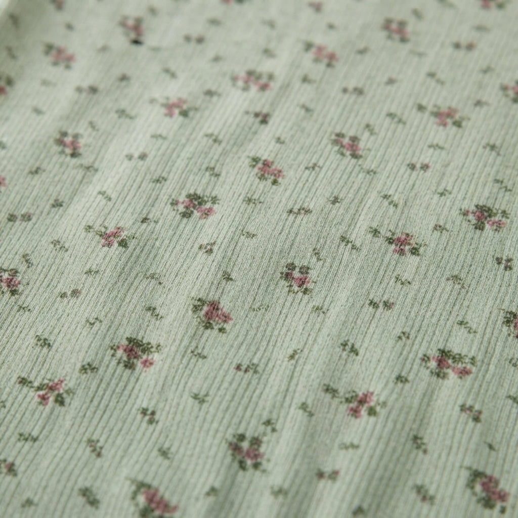 Sage Floral Ruffle Baby Bodysuit