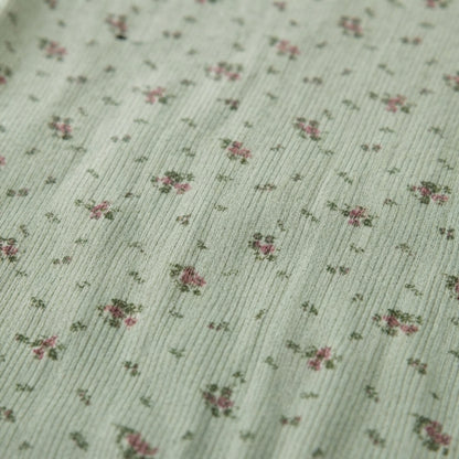 Sage Floral Ruffle Baby Bodysuit