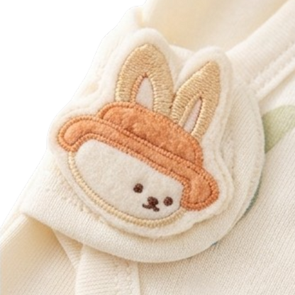 Cream Reading Bunny Wrap Long-Sleeve Baby Bodysuit