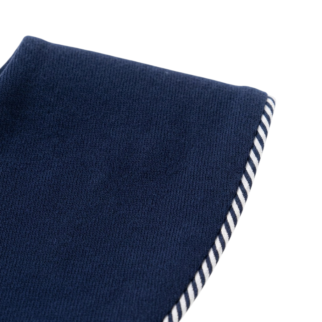 Navy Round Cotton Baby Bib