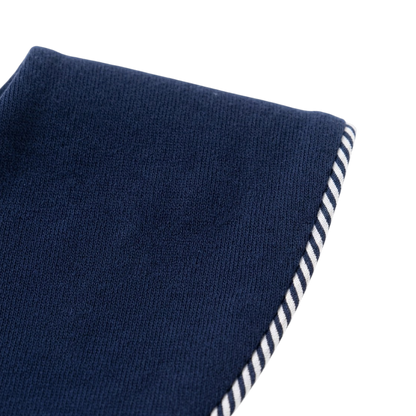 Navy Round Cotton Baby Bib