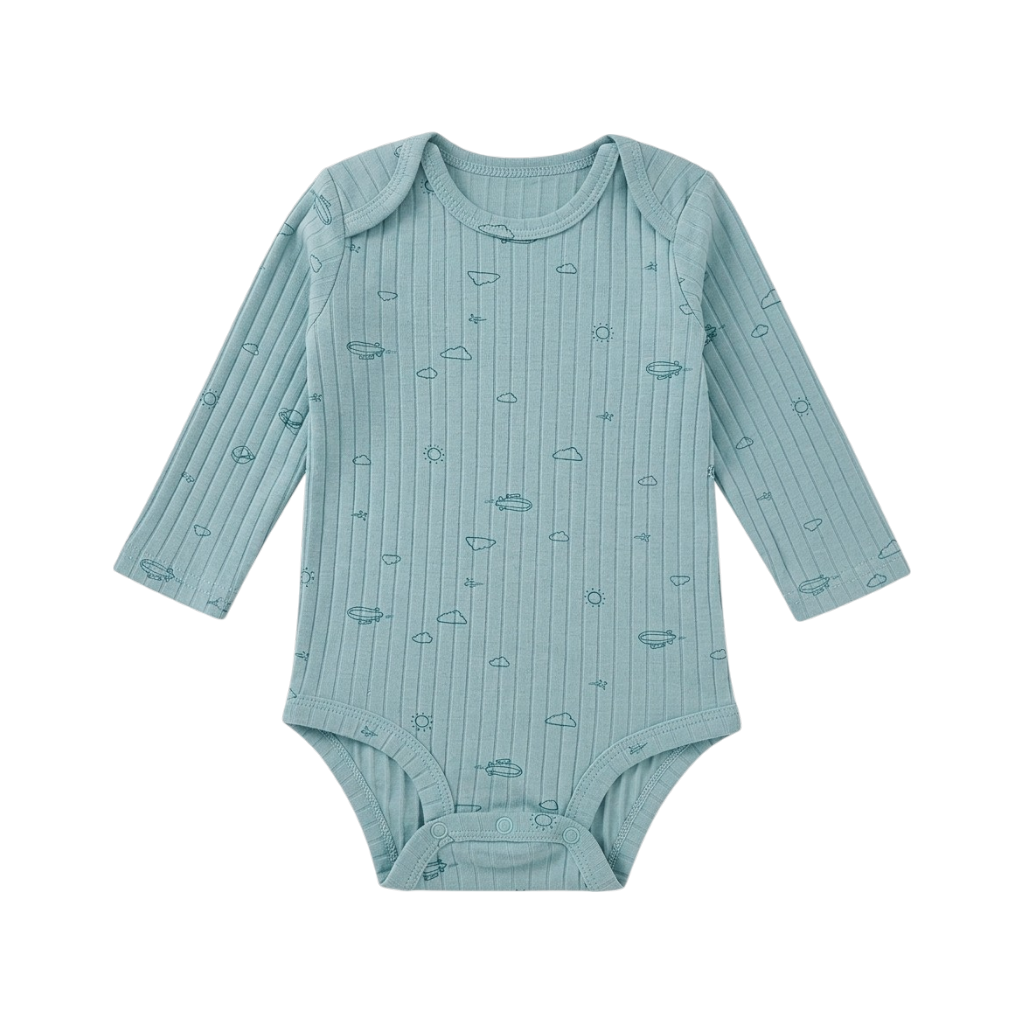 Blue Sky Long-Sleeve Baby Bodysuit