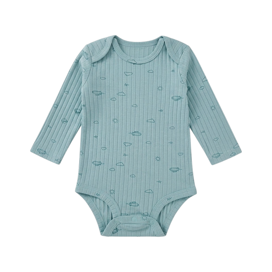 Blue Sky Long-Sleeve Baby Bodysuit