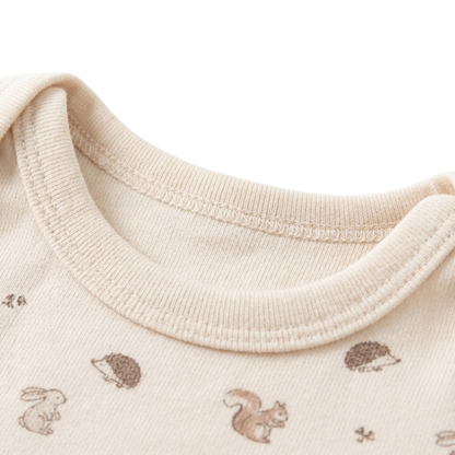 Khaki Squirrel Short-Sleeve Baby Bodysuit