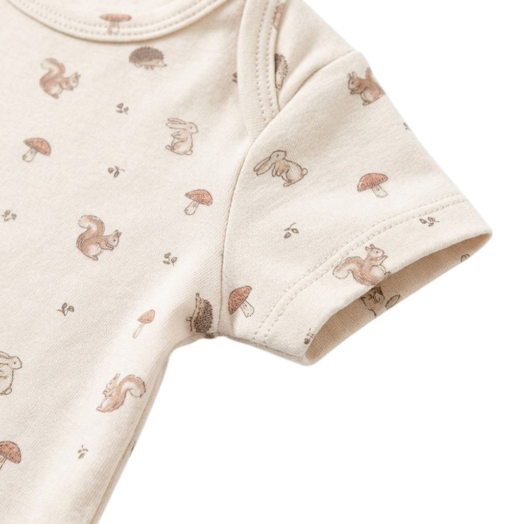Khaki Squirrel Short-Sleeve Baby Bodysuit