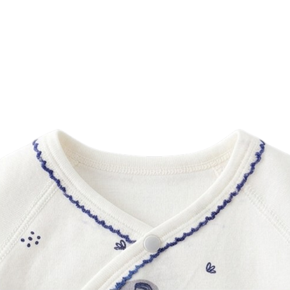 White Elephant Wrap Long-Sleeve Baby Bodysuit