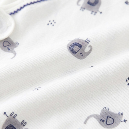 White Elephant Wrap Long-Sleeve Baby Bodysuit