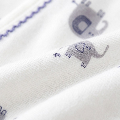 White Elephant Wrap Long-Sleeve Baby Bodysuit