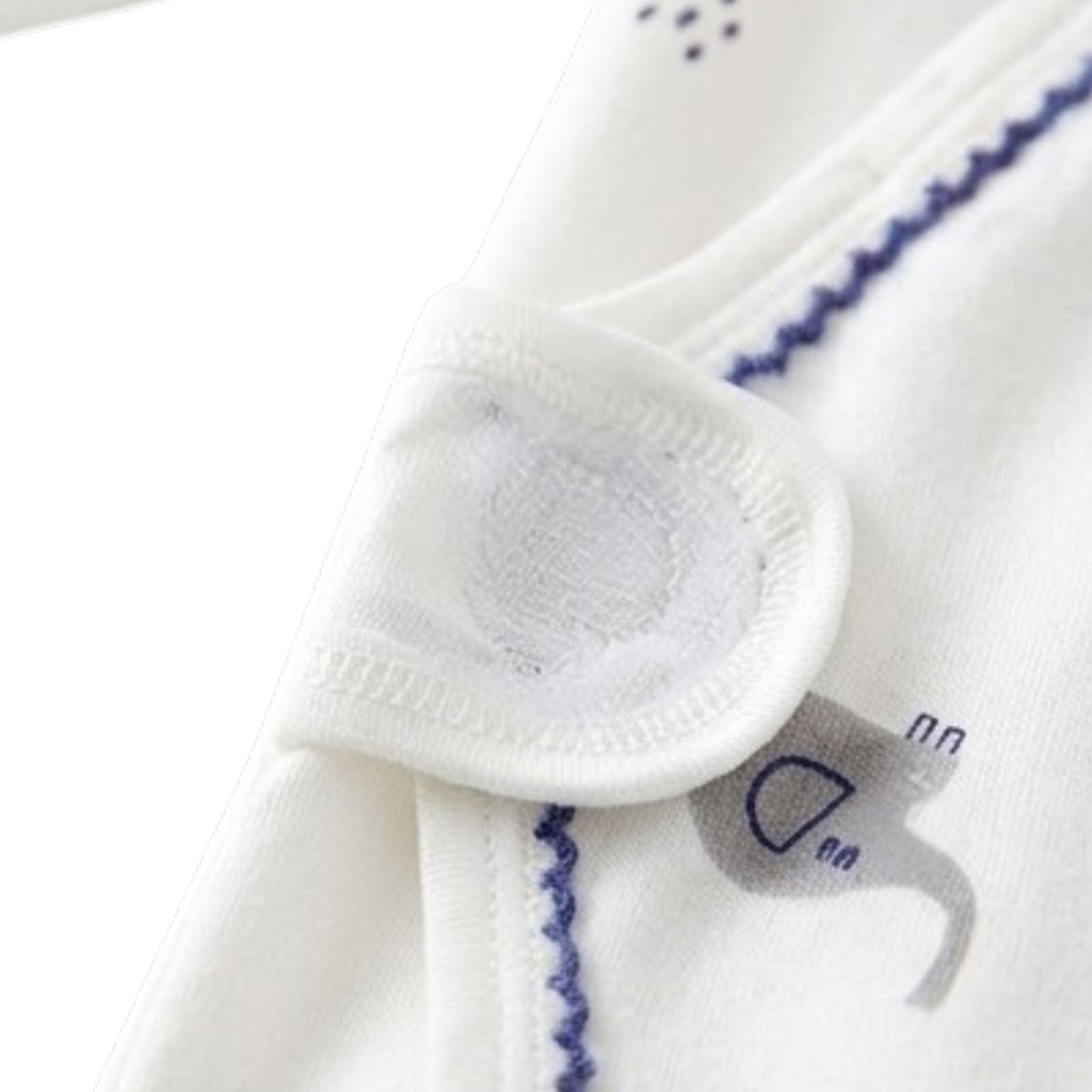 White Elephant Wrap Long-Sleeve Baby Bodysuit