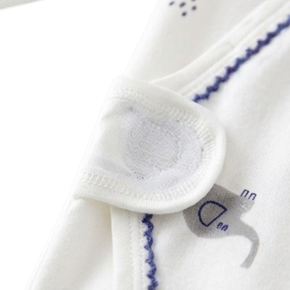 White Elephant Wrap Long-Sleeve Baby Bodysuit