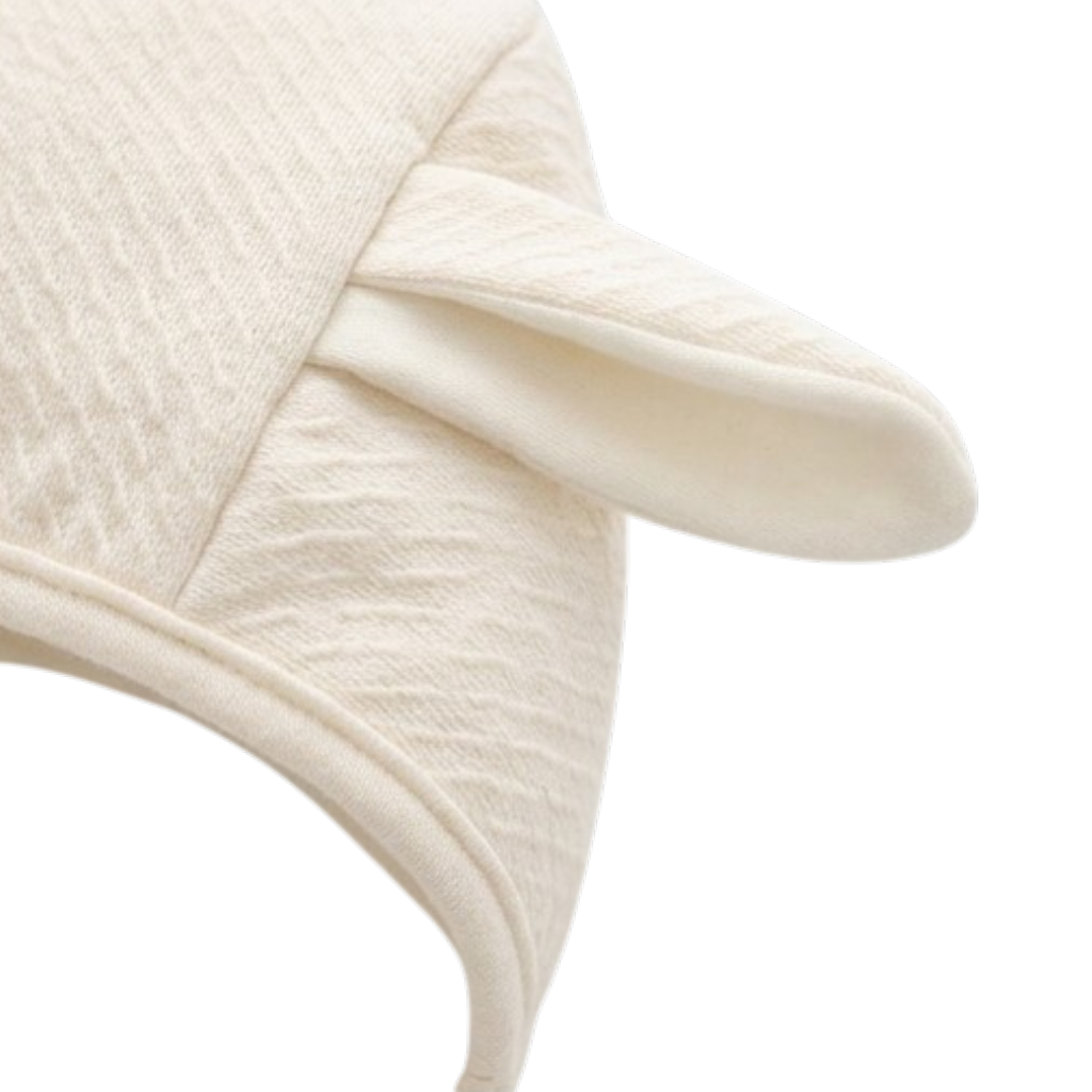 Cream Bunny-Ear Baby Hat