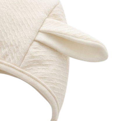 Cream Bunny-Ear Baby Hat