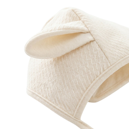 Cream Bunny-Ear Baby Hat