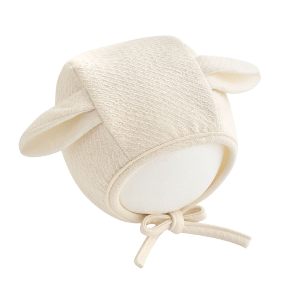 Cream Bunny-Ear Baby Hat