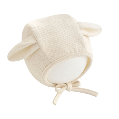 Cream Bunny-Ear Baby Hat
