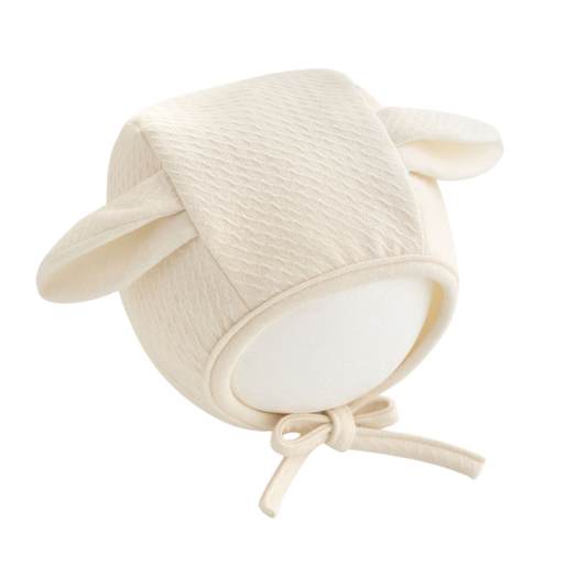 Cream Bunny-Ear Baby Hat