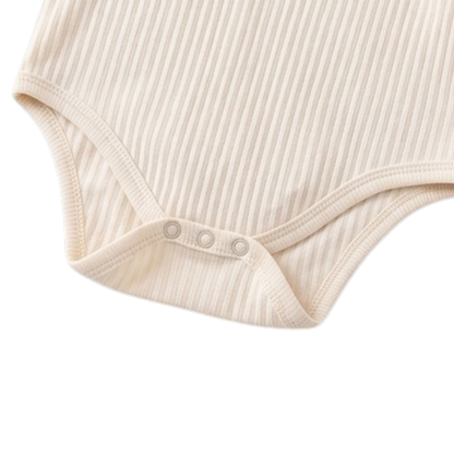 Cream Embroidered Long-Sleeve Baby Bodysuit