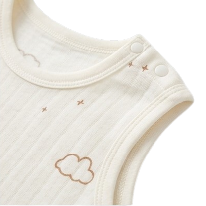 Cream Cloud Sleeveless Baby Bodysuit