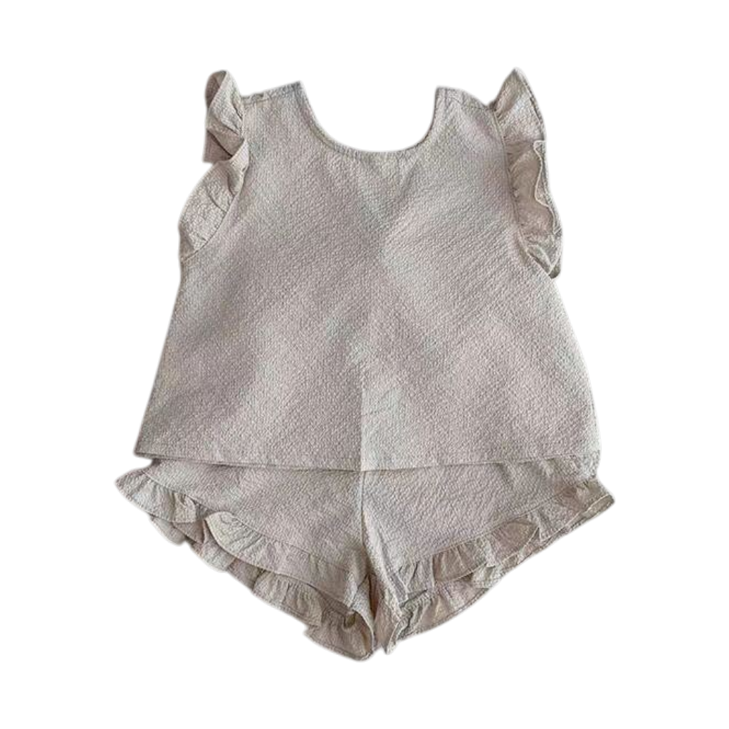Cream Woodland Floral Bow Baby Outfit Set