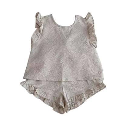 Cream Woodland Floral Bow Baby Outfit Set