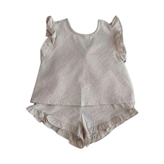 Cream Woodland Floral Bow Baby Outfit Set