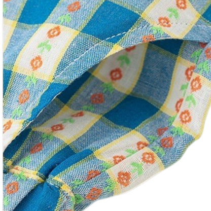 Blue Vintage Gingham Baby Top and Shorts Set