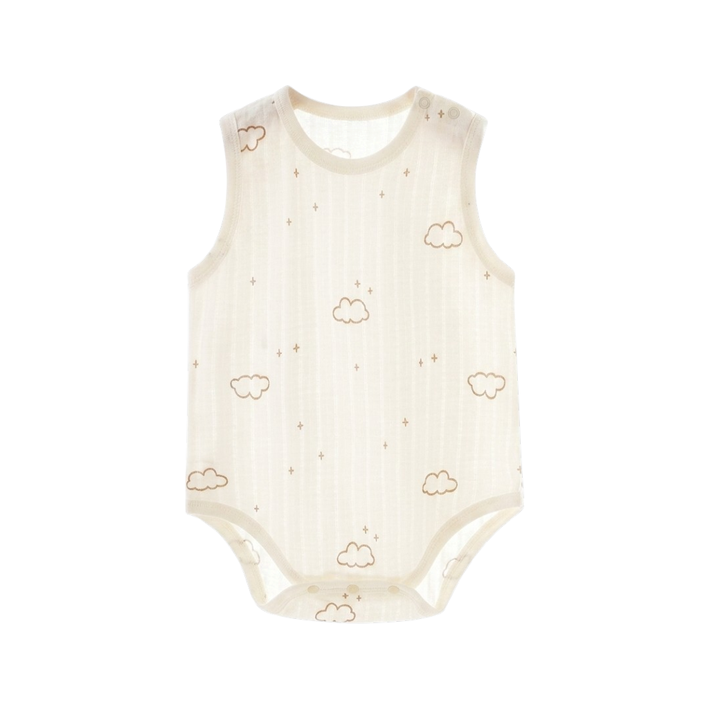 Cream Cloud Sleeveless Baby Bodysuit