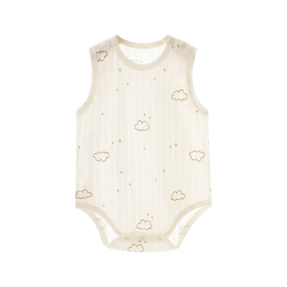 Cream Cloud Sleeveless Baby Bodysuit