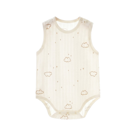 Cream Cloud Sleeveless Baby Bodysuit
