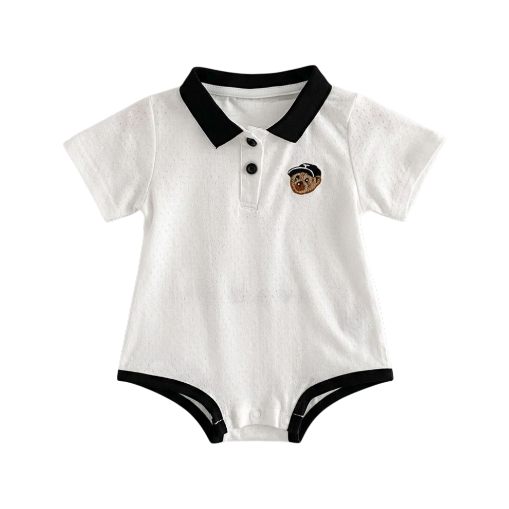 White Bear Polo Short-Sleeve Babysuits