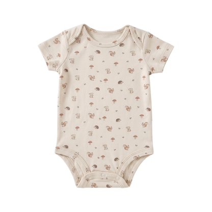 Khaki Squirrel Short-Sleeve Baby Bodysuit