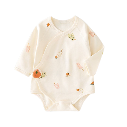 Cream Popsicle Wrap Long-Sleeve Baby Bodysuit