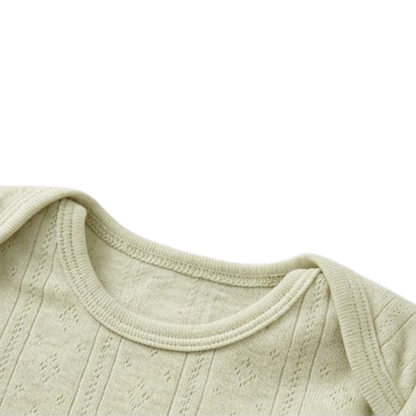 Milk Green Ribbed Long-Sleeve Baby Bodysuit