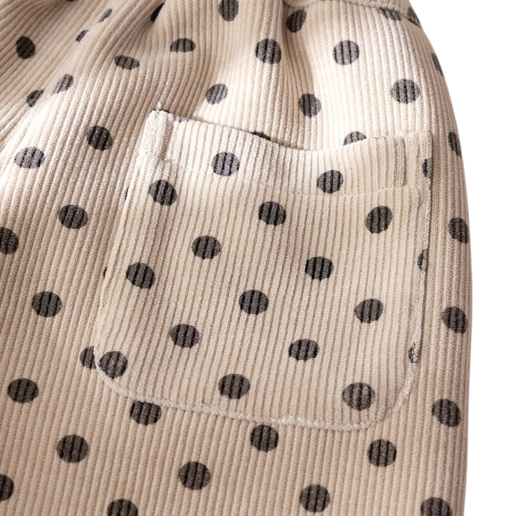 Cream Polka-Dot Bear Baby Joggers