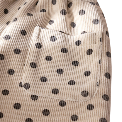 Cream Polka-Dot Bear Baby Joggers