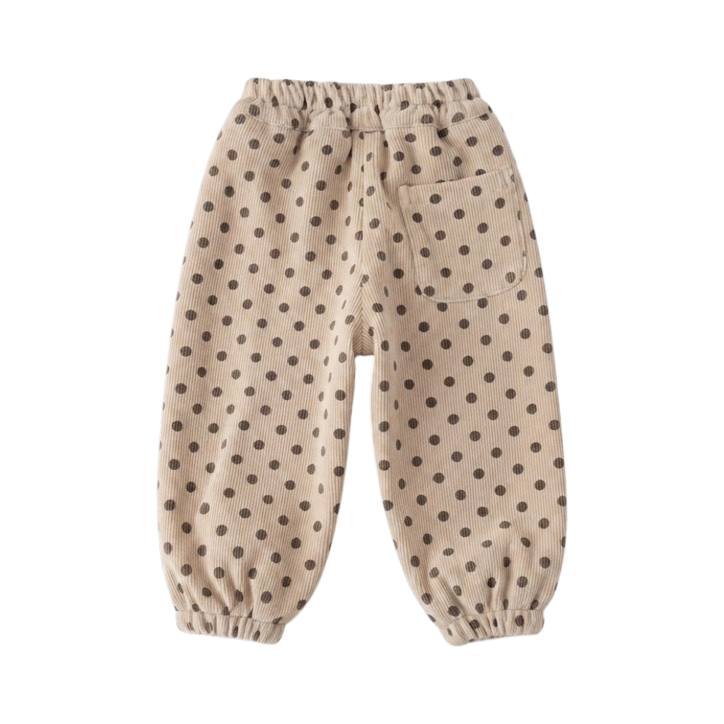 Cream Polka-Dot Bear Baby Joggers