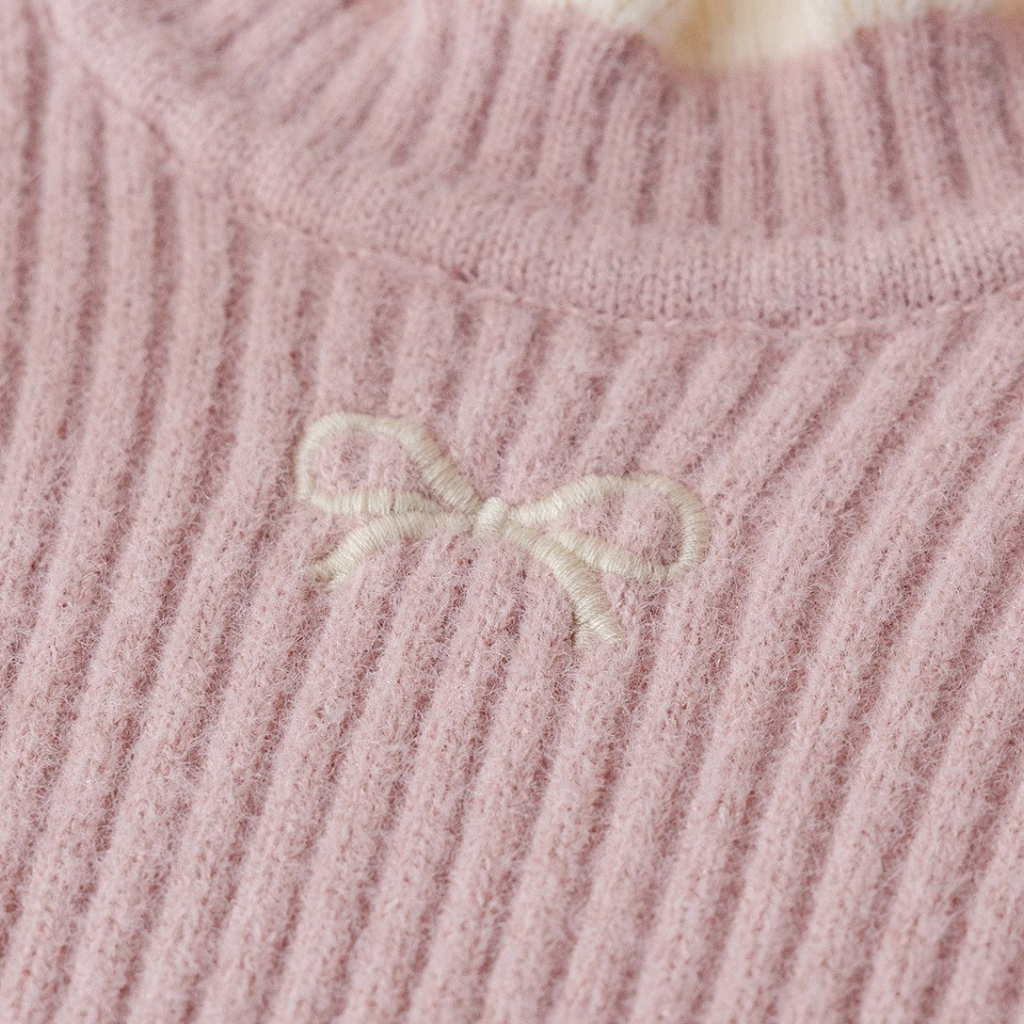 Pink Bow Knit Baby Sweater